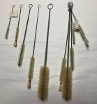 set of 5 different sizes of natural pig bristle cleaning brushes with wool head